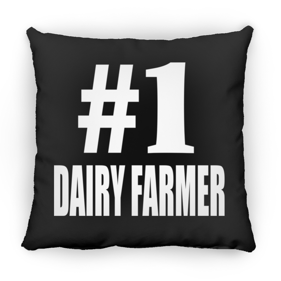 Number One #1 Dairy Farmer - Throw Pillow Black