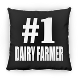 Number One #1 Dairy Farmer - Throw Pillow Black