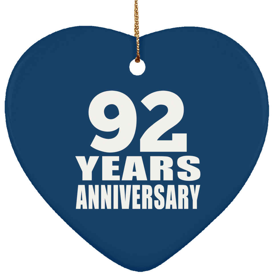 92nd Anniversary 92 Years - Heart Ornament