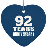 92nd Anniversary 92 Years - Heart Ornament