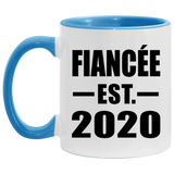 Fiancee Established EST. 2020 - 11oz Accent Mug Blue