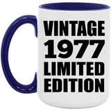 47th Birthday Vintage 1977 Limited Edition - 15oz Accent Mug Purple