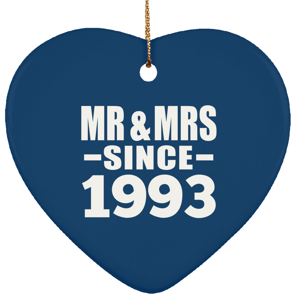 31st Anniversary Mr & Mrs Since 1993 - Heart Ornament