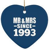 31st Anniversary Mr & Mrs Since 1993 - Heart Ornament