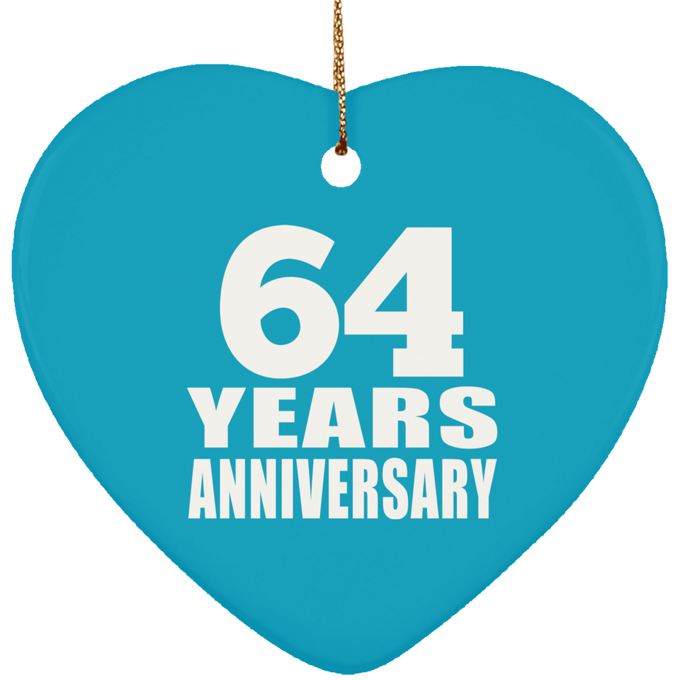 64th Anniversary 64 Years - Heart Ornament