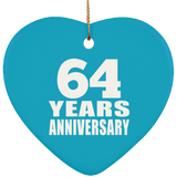 64th Anniversary 64 Years - Heart Ornament