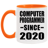 Computer Programmer Since 2020 - 11oz Accent Mug Orange