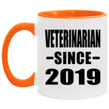 Veterinarian Since 2019 - 11oz Accent Mug Orange