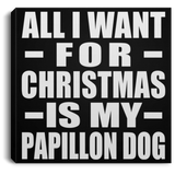 All I Want For Christmas Is My Papillon Dog - Canvas Square