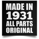 93rd Birthday Made in 1931 All Parts Original - Poster Square