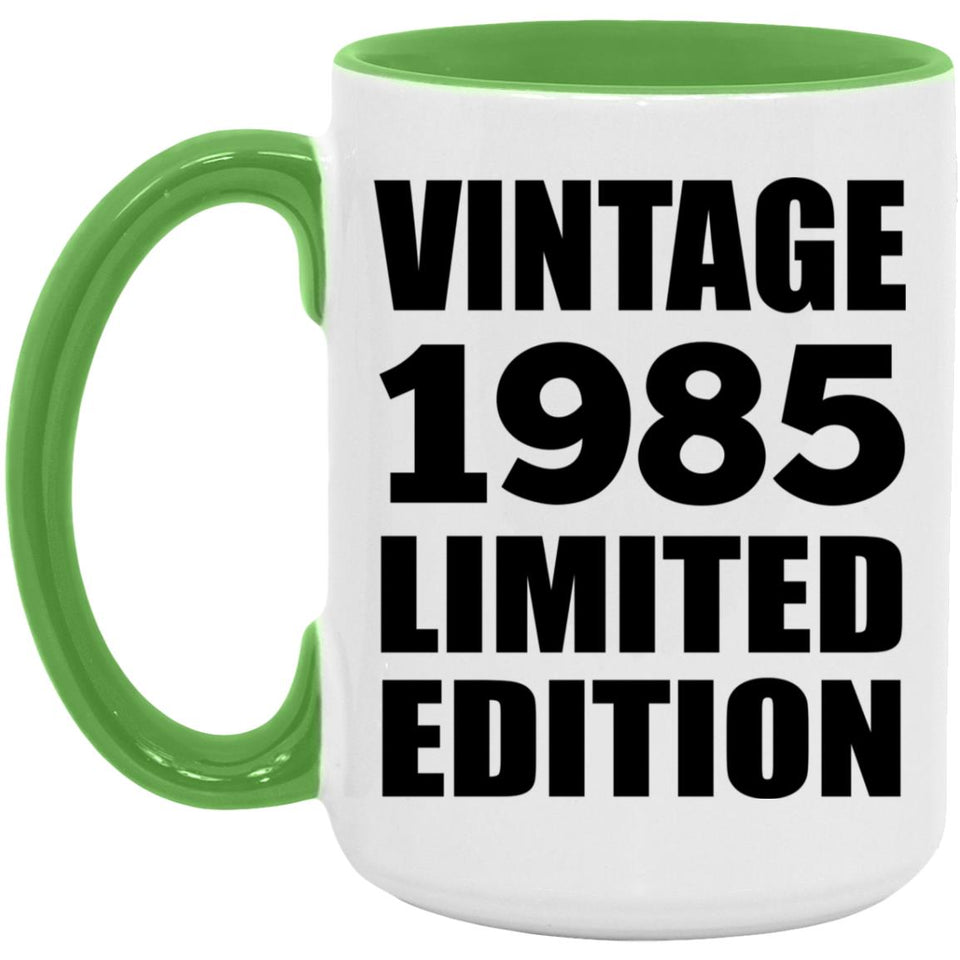 39th Birthday Vintage 1985 Limited Edition - 15oz Accent Mug Green