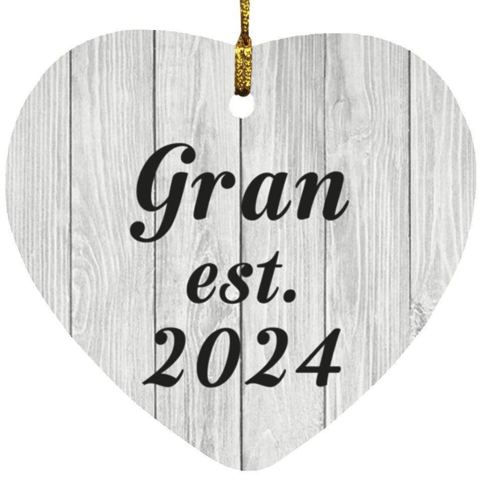 Gran Established Est. 2024 - Heart Ornament F