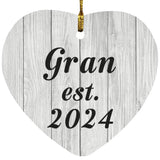 Gran Established Est. 2024 - Heart Ornament F