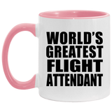 World's Greatest Flight Attendant - 11oz Accent Mug Pink