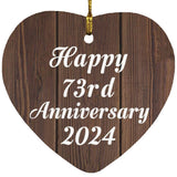 Happy 73rd Anniversary 2024 - Heart Ornament D