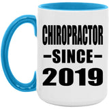 Chiropractor Since 2019 - 15oz Accent Mug Blue