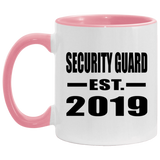 Security Guard Established EST. 2019 - 11oz Accent Mug Pink