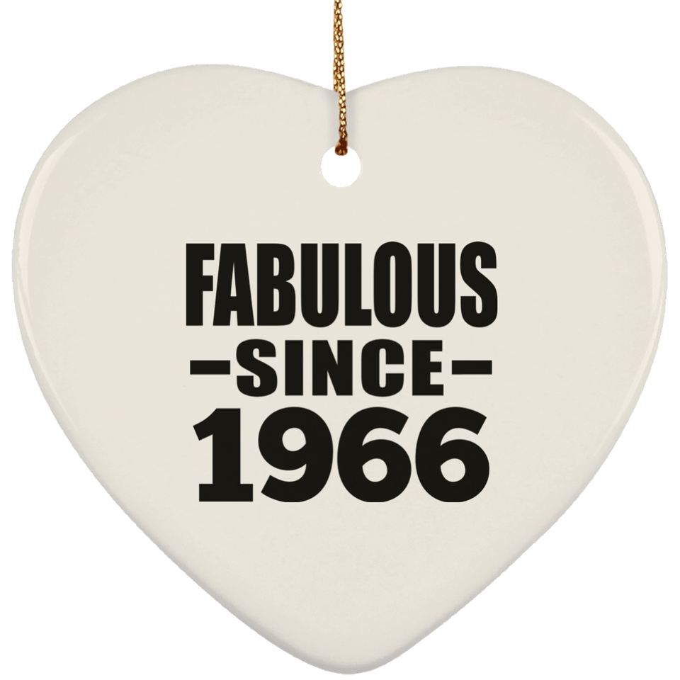 58th Birthday Fabulous Since 1966 - Heart Ornament