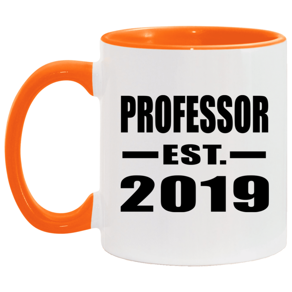 Professor Established EST. 2019 - 11oz Accent Mug Orange