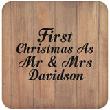 First Christmas As Mr & Mrs Davidson - Drink Coaster C