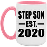 Step Son Established EST. 2020 - 15oz Accent Mug Pink