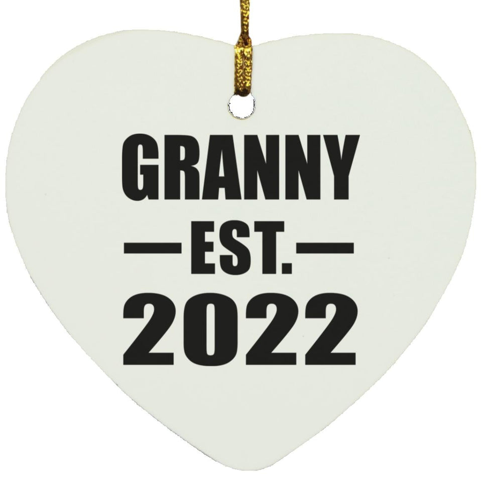 Granny Established EST. 2022 - Heart Ornament