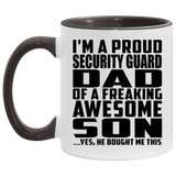Proud Security Guard Dad Of Awesome Son - 11oz Accent Mug Black
