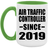 Air Traffic Controller Since 2019 - 15oz Accent Mug Green