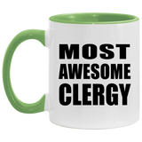 Most Awesome Clergy - 11oz Accent Mug Green