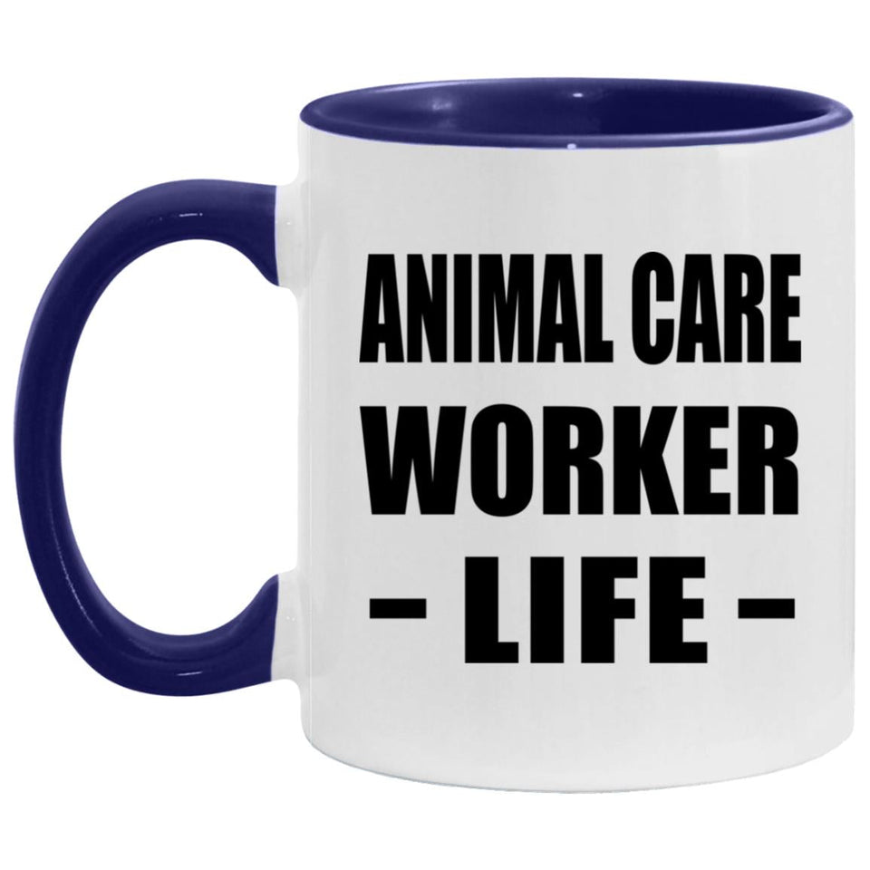 Animal Care Worker Life - 11oz Accent Mug Purple