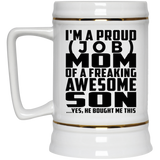 [CC] Personalized Gift, Proud [Job] Mom Of Awesome Son - Beer Stein