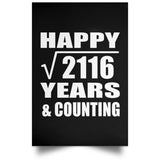 Happy 46th Anniversary Square Root of 2116 Years & Counting - Poster Portrait