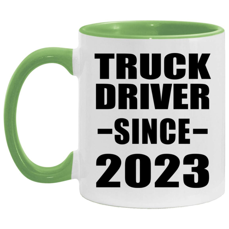 Truck Driver Since 2023 - 11oz Accent Mug Green