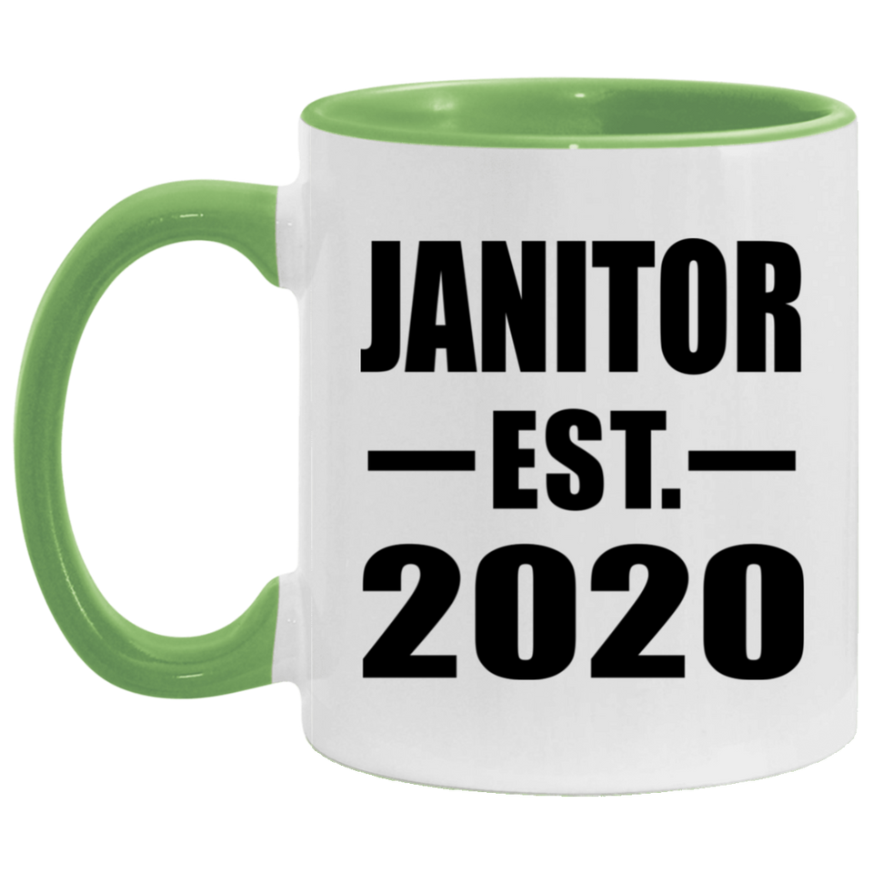 Janitor Established EST. 2020 - 11oz Accent Mug Green
