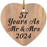57 Years As Mr & Mrs 2024 - Heart Ornament C