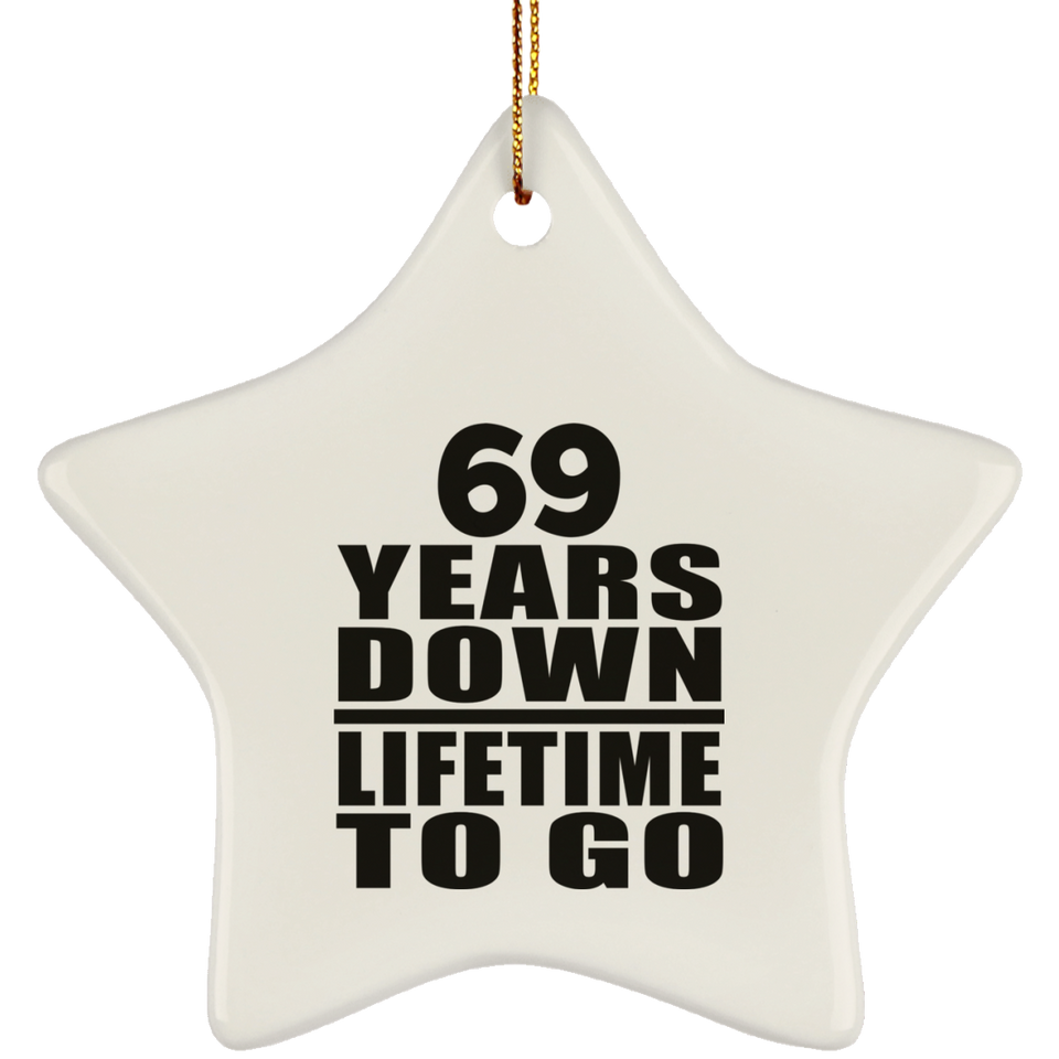 69th Anniversary 69 Years Down Lifetime To Go - Star Ornament