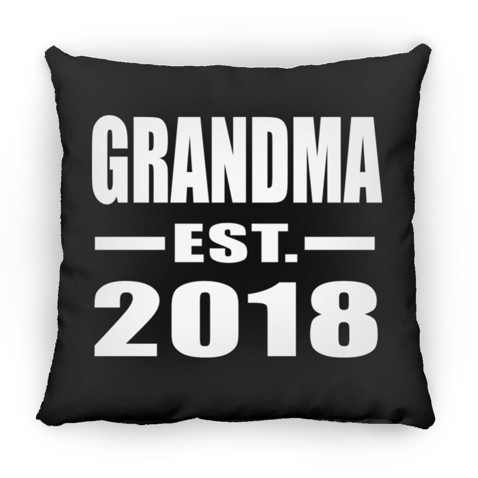 Grandma Established EST. 2018 - Throw Pillow Black