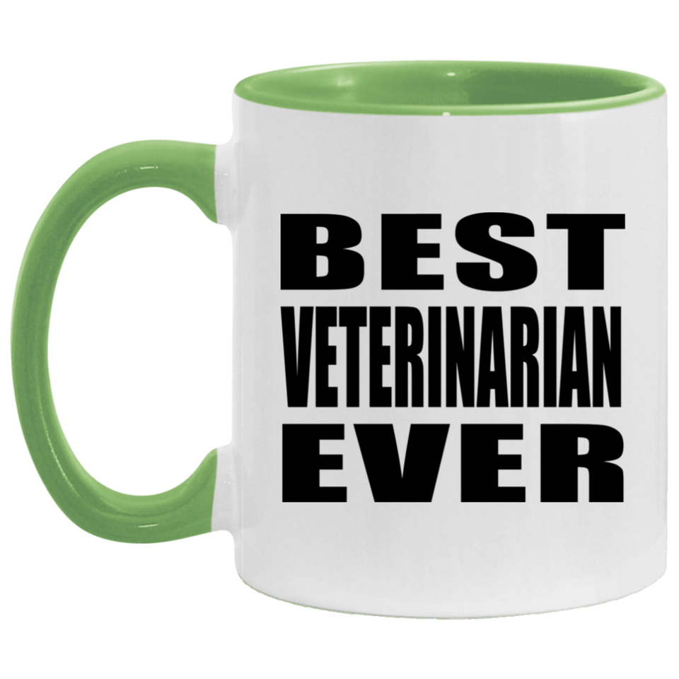 Best Veterinarian Ever - 11oz Accent Mug Green
