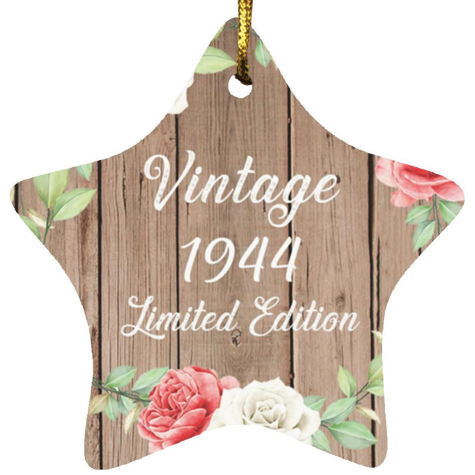 80th Birthday Vintage 1944 Limited Edition - Star Ornament B