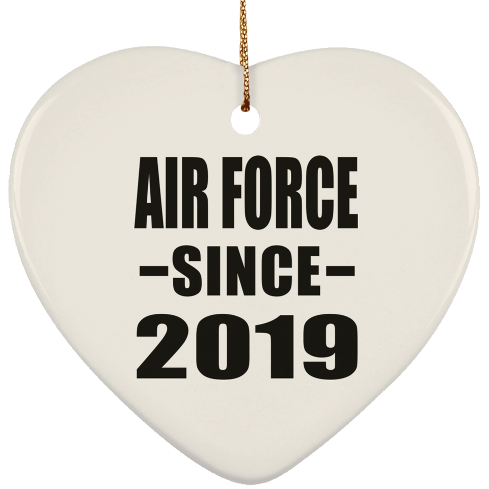 Air Force Since 2019 - Heart Ornament