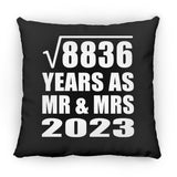 94th Anniversary Square Root of 8836 Years As Mr & Mrs 2023 - Throw Pillow Black