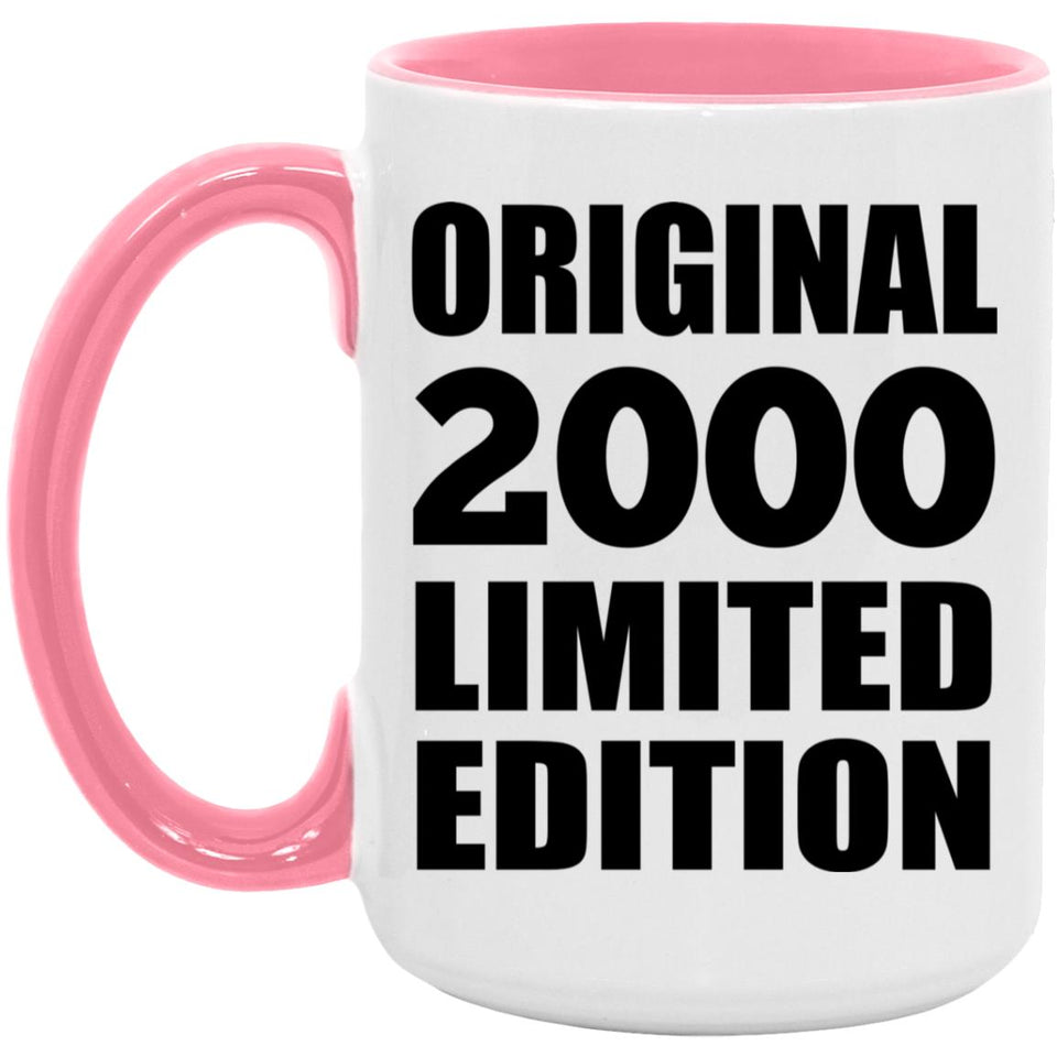 24th Birthday Original 2000 Limited Edition - 15oz Accent Mug Pink