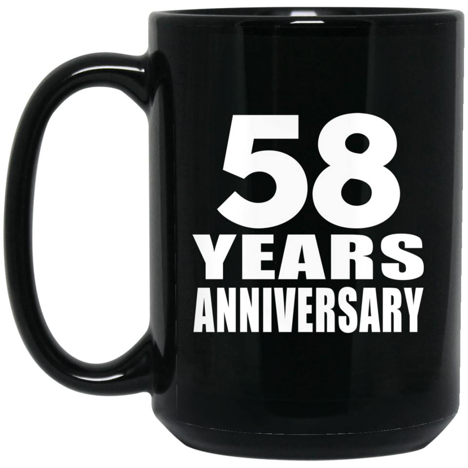 58th Anniversary 58 Years - 15 Oz Coffee Mug Black
