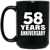 58th Anniversary 58 Years - 15 Oz Coffee Mug Black