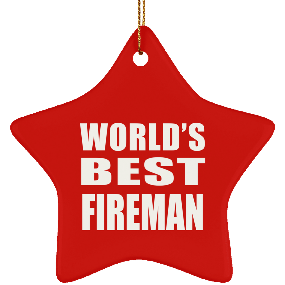 World's Best Fireman - Star Ornament