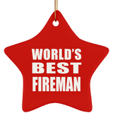 World's Best Fireman - Star Ornament