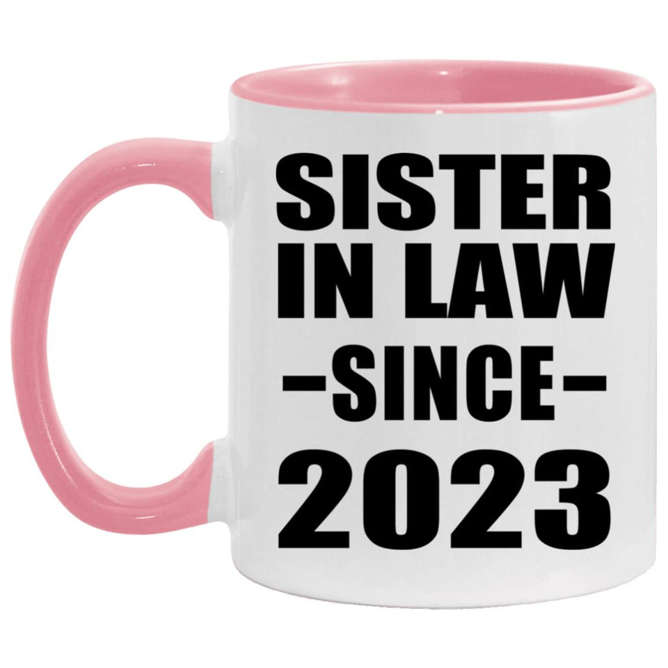 Sister In Law Since 2023 - 11oz Accent Mug Pink