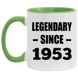 71st Birthday Legendary Since 1953 - 11oz Accent Mug Green