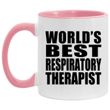 World's Best Respiratory Therapist - 11oz Accent Mug Pink