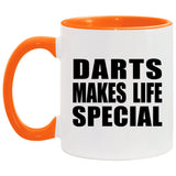 Darts Makes Life Special - 11oz Accent Mug Orange